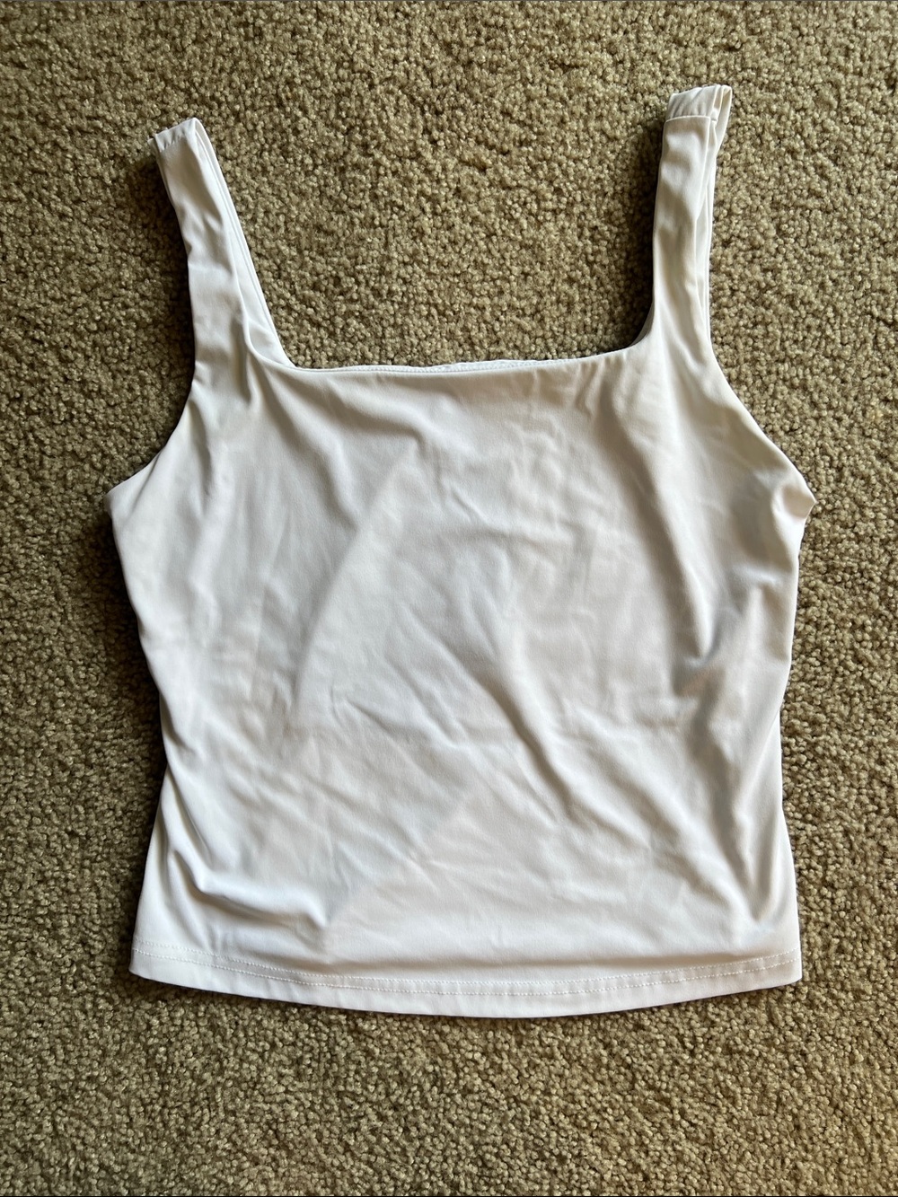 Women’s White Square-Neck Tank Top
